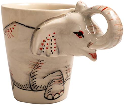 מחזיק ספל קפה כוס תה פיל פיל חמוד שמנמן בצורת מזל פנג שואי מקרמיקה לבנה לנשים כוסות מתנות נסיעות חיה מצחיקה יכול למחזור
