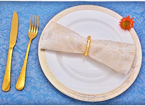 PQKDY 6 PCS מסעדת מלון חתונה מעגל המפיות במבוק באבזן מפיות עגול (צבע: זהב, גודל