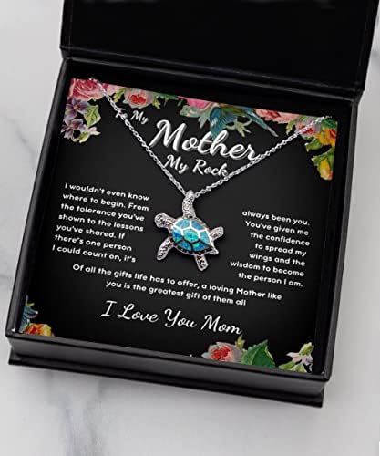 תכשיטים של אמא, מתנה לאמא מהבת, מתנה של אמא מהבן, התכשיטים הטובים ביותר לאמהות, אם חמות, אמא בונוס, שרשרת צב כרטיס