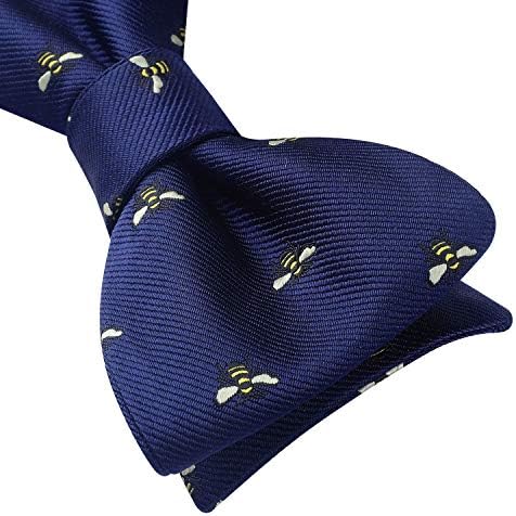 עצמי עניבת עניבות פרפר לגברים בעלי החיים כיף עניבות פרפר כיס כיכר ארוג משי עניבת פרפר ממחטה סט למסיבת חתונה