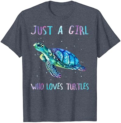 צב בצבעי מים ים אוקיינוס רק ילדה שאוהב צבי חולצה