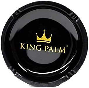 קינג פאלם עגול מאפרה שחור - מפגש סיגריות זכוכית - מגש אפר לשימוש פנים וחוץ - תפאורה ביתית מאפרה שולחן - אביזרי עישון