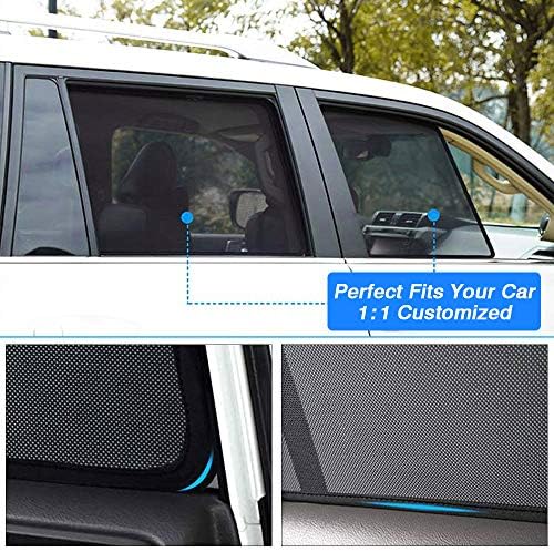 Powerty תואם לצל חלון Toyota Rav4 2019-2023 מגנט חלון צד מותאם אישית חלון Sunshades UV Rays Protect