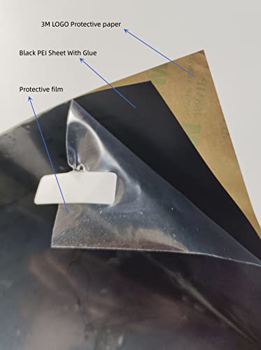 גיליון PEI בצבע שחור לא ציפוי 10''קס 10 '' מדפסת תלת מימד לבנות משטח למינציה 468 מגה פיקוף מתאים למיטה מחוממת