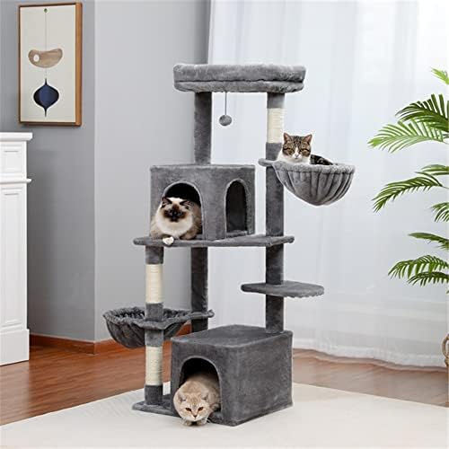 סניפסה חתול עץ מודרני חתול מגדל מדורגת חתול לשחק בית עם מגרד הודעות, דירה גדולה, כפול מרווח ערסל, מפנק למעלה מוט