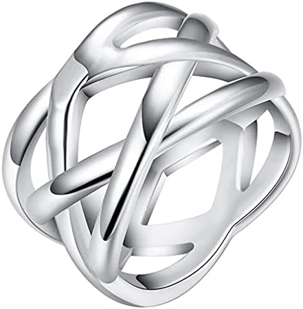 תכשיטי אופנה WDIYEIETN 925 טבעת נישואין של דגי כסף סטרלינג לנשים ולבנות