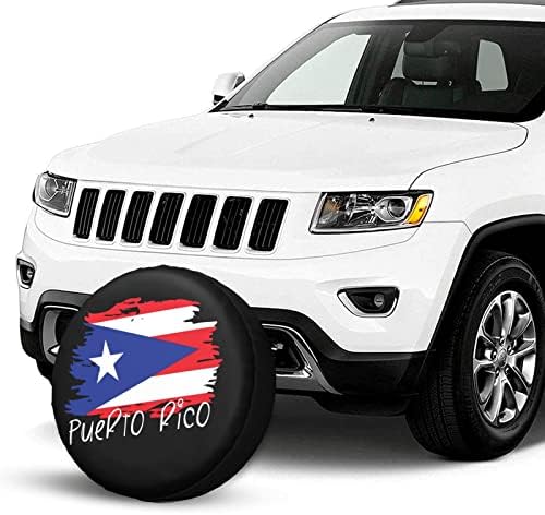 מכונית צמיג דגל פוארטו ריקו כיסוי צמיג חילוף התאמה אוניברסלית לקרוואן, קרוואנים, רכב שטח, משאית, צמיג PVC רך