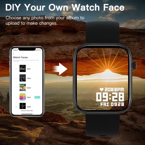 שעון חכם לגברים נשים, 1.9 '' HD Smart Watch לטלפונים אנדרואיד טלפונים תואם לדופק/צג חמצן/שינה בדם, Tracker Tracker 120+
