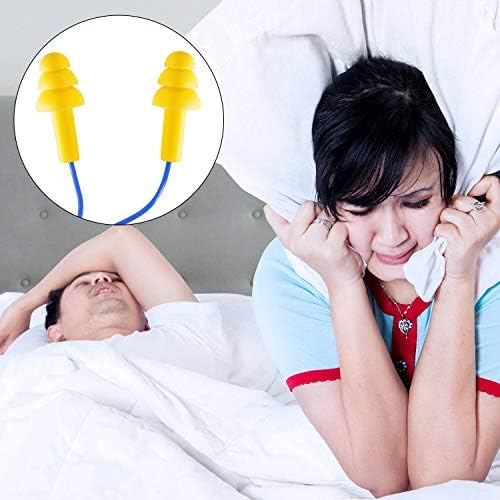 50 זוגות תקעי אוזניים כבלים סיליקון אטומי אוזניים אטומים למים לשינה נחירות שחייה, תקעי אוזניים ביטול רעש והגנה על שמיעה