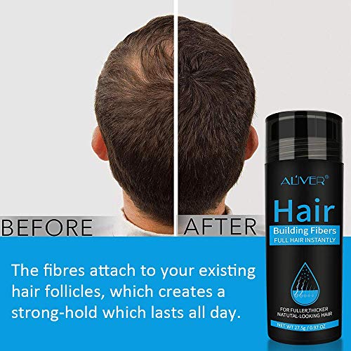 שיער סיבי בניין שחור, באופן מיידי להסתיר & מגבר; לעבות דליל או מקריח שיער אזורים, עבה יותר מלא שיער ב 15 שניות, מסתיר