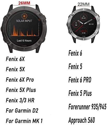 Eksil 26 ממ 22 ממ מהיר מתאים להקת שעון עבור Garmin Fenix ​​6 6x Pro 5x 5 Plus 3HR S60 945 Enduro Silicone
