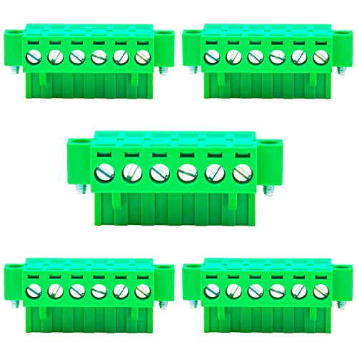 10 יחידות 5.08 ממ 6 פין פניקס סוג מחבר עם בורג אוגנים ירוק מעגל בורג תקע מסוף בלוק 6 מוט