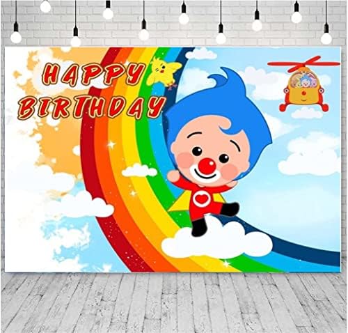 רקע צילום פלים ילדים יום הולדת יום הולדת מקלחת לתינוק קרנבל קשת רקע רקע קריקטורה שיער כחול תאי צילום אבזרים ויניל 7x5 רגל