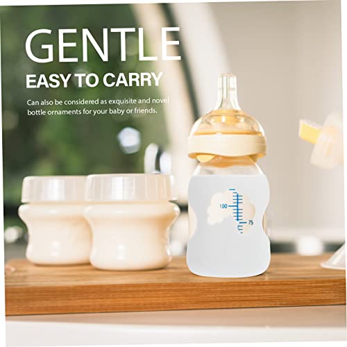 Hemoton 2PCs בקבוק תינוקות אנטי טיפה מכסה מכסה בקבוקי הנקה כובעי בקבוק סיליקון סיליקון מחזיק בקבוק בקבוק זכוכית כיסוי בקבוק