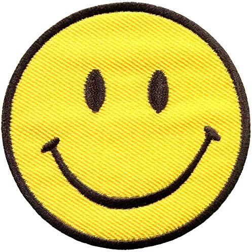 חבילה של 3 חיוך סמיילי מצחיק פנים צהובות שמחות DIY אפליקציה רקומה תפור תפור על תיקון SM-007