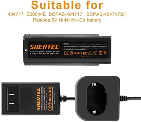 SHENTEC 4000MAH 6V תואם סוללה עם PASLODE 404717 B20544E BCPAS-404717 404400 900400 900420 900600 901000 902000