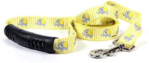 עיצוב כלבים צהוב פילים צהובים EZ-אחיזה רצועה עם רצועת נוחות-נוחות-סילה/בינוני -3/4 ו -5 רגל