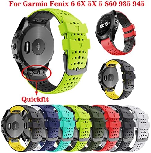 VEVEL 26 22 ממ מהיר רצועת Watchband עבור Garmin Fenix ​​7 7x 6 6x fenix 5 5x 3 3 HR 935 צפה בסיליקון Easyfit