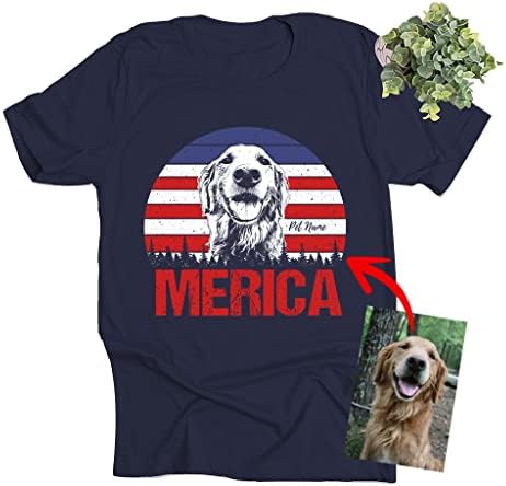 פאוורטס מריקה חולצה אישית כלב חולצות - כלב אבא חולצה לגברים אב יום כלב אבא חולצה…
