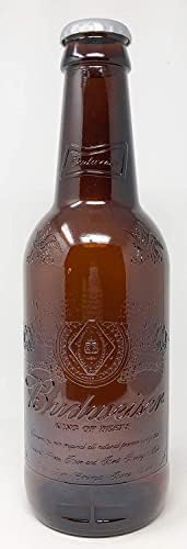 2002 בקבוק זכוכית ענבר כבד של בודווייזר - קישוט לבנק אגרטל