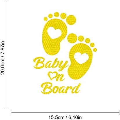2 יחידות טביעת רגל תינוק על לוח סימן רעיוני מדבקות, גבוהה רעיוני תינוק בטיחות אזהרת ויניל מדבקות עבור מכוניות חלון גוף