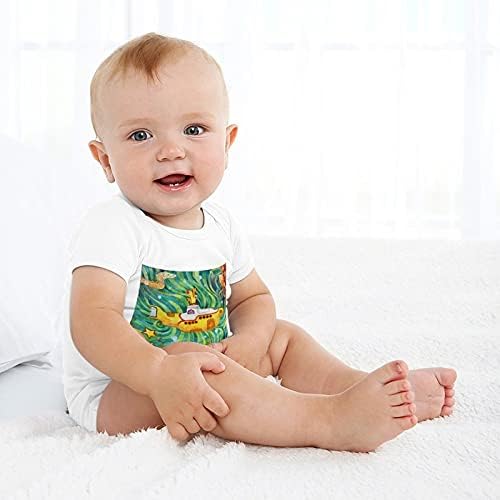 צוללת צוללת יוניסקס מצחיק תינוקת גוף גוף גוף כותנה כותנה תלבושת שרוול קצר