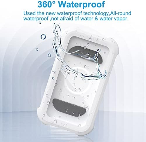מחזיק טלפון מקלחת Cymtkbr אטום למים 480 מעלות מחזיק טלפון סיבוב קיר עם מסך HD מסך מגע טלפון עד 7 אינץ