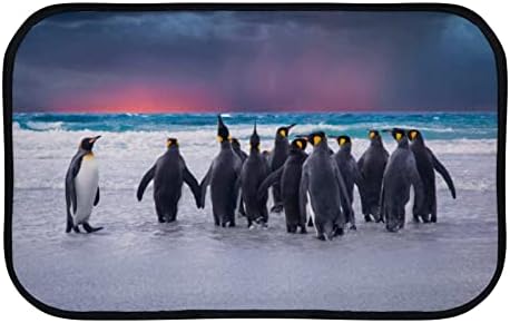 וואנטסו דלת אמבטיה רכה שטיח שטיח פינגווינים מעל החוף ללא החלקה מחצלות כניסה לדלת חדר אמבטיה דלת כניסה מקורה