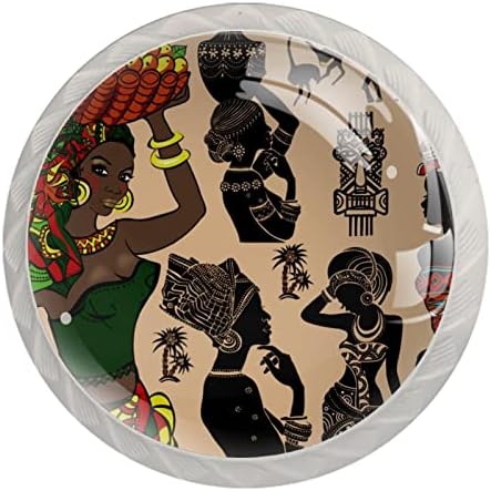 TBOUOBT 4 חבילה - ידיות חומרה ארונות, ידיות לארונות ומגירות, ידיות שידות בית חווה, אישה אפריקאית יפהית יפהפיה