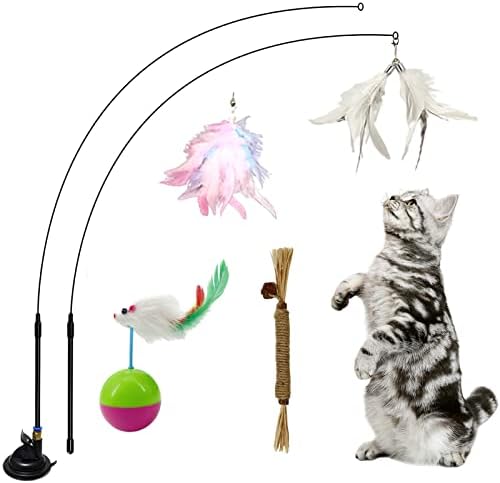 צעצועים לחתולים QZECPD - מקלות סילברווין לחתולים - שרביט כוס יניקה סופר -אינטראקטיבית אוטומטית לחתולים מקורה - צעצוע חתול