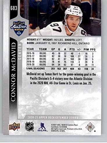 2020-21 סיפון עליון סדרה מורחבת 683 קונור מקדוויד אולסטאר צוות מסחר בהוקי NHL