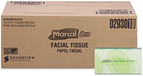 רקמות פנים של מרקאל פרו, לבן דו-שכבות, 100/קופסה, 30 קופסאות/קרטון
