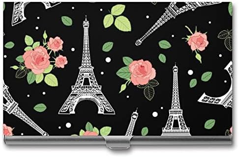 אייפל מגדל פריז ורדים עסקים כרטיס מקרה כיס כרטיס מחזיק מתכת דק כרטיס ארנק לגברים נשים