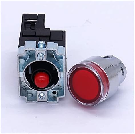 Bholsa 22 ממ 1 NC מתג לחיצת כפתור אדום LED אדום 440V 10A מתגי לחצן עם מתח תאורת LED 110V 110