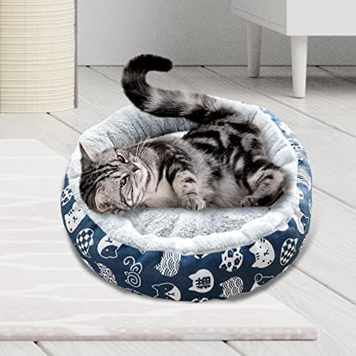 עגול חתול מיטת מרגיע כרית שינה מזרן רך נודניק עמיד 17 אינץ סתיו חורף קטיפה חיות מחמד מיטת כרית עבור מקורה חתולי גור חתלתול,