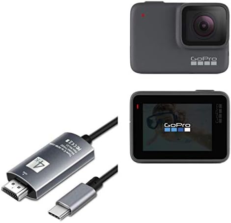 כבל לגיבור GoPro 7 כסף - כבל SmartDisplay - USB Type -C ל- HDMI, USB C/HDMI כבל עבור GoPro Hero 7 כסף - סילון שחור