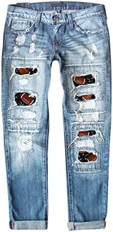 Miashui נשים ז'אן רומפרס וסרבלים מכנסיים נשים ג'ינס דפוס בייסבול מכנסי מכנסיים ג'ין לנשים 24