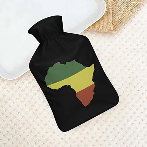 דגל מפת אפריקה שקית מים חמים עם כיסוי 1L הזרקת גומי בקבוקי מים חמים להגנה קרה ביד חמה