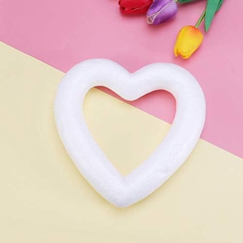 Sewacc Dignflower Decor זר קצף בצורת לב 24 יחידות 11 סמ קצף פרחוני מסגרות לב פתוחות טבעות קצף לקצף לצעצועים לילדים