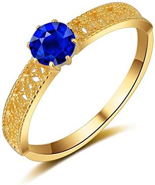 תכסיס פיילין כחול ספיר חתונה תכשיטי נשים של 925 כסף אירוסין מסיבת טבעת גודל 4-9