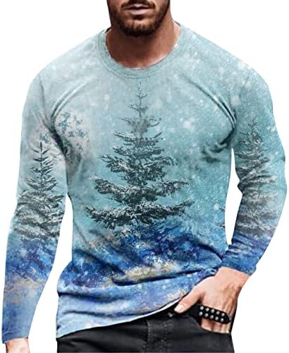 XXBR Mens Designer T חולצות 2022 חג המולד מצחיק תלת מימד הדפס גרפי חולצה שרוול ארוך חולצה חג המולד רזה מתאים צמרות