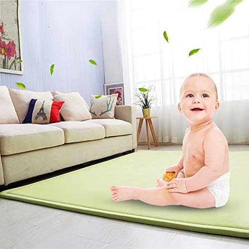 שטיחי שטח אולטרה רכים עבה, שטיח משחק זיכרון סופר נעים שטיח משחק, מחצלת טטאמי רכה אנטי-החלקה לתינוק פעוט פעוט משתלת משחקית-ירוק