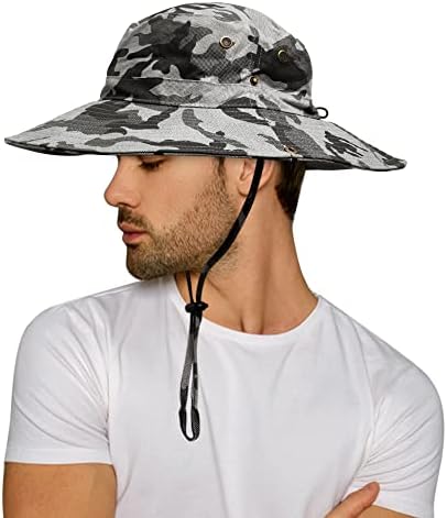 כובע דיג רחב כובע דיג לגברים וואן, כובע דלי כובע עם כיסוי דש צוואר לטיולים בגינון דיג
