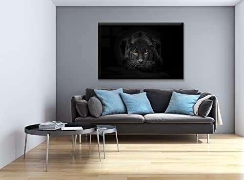 אקריליק קיר מודרני אמנות פנטר - בעלי חיים בסדרת השחור -לבן הפראי - עיצוב פנים NFT - אמנות קיר אקרילית - תמונות הדפסת