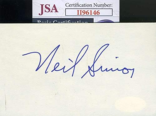 ניל סיימון חתם על חתימת כרטיס אינדקס 3 על 5