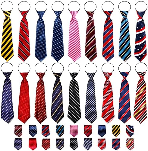 סט של 18 בני מראש קשור קשרי אלסטי צוואר רצועת עניבת תינוק עניבה בני קשרי לפעוטות ילדים בית ספר מדים פורמליות תלבושות
