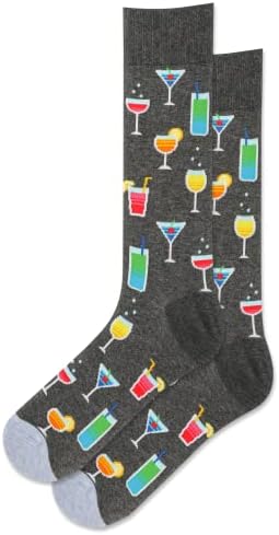Hot Sox Sox's Fun's Cocktail Drinks Crew 1 Pair Pack-Happy Hour Happ