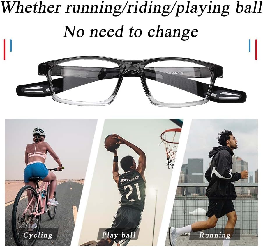 משקפי ספורט משקפי כדורגל כדורגל משקפי בטיחות משקפי משקפי רצועה מתכווננת מקדשים הניתנים להחלפה לגברים נוער