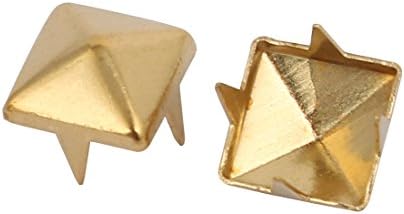 AEXIT 200 PCS 8 ממ חומרה ביתית צורה ריבועית נייר BRAD אטב טון זהב לראקפינג דגם מלאכת DIY: 50AS148QO267