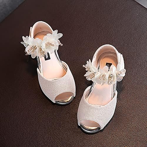 בנות נעלי פרח ריינסטון נמוך עקב נמוך שמלת חתונה שמלת חתונה נעליים נסיכה מרי ג'יין נעליים לבנות פעוטות